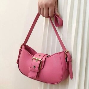 Crossbody Shoulder Bag/ Belt Decoration Vintage Style PU Leather Zipper Closure